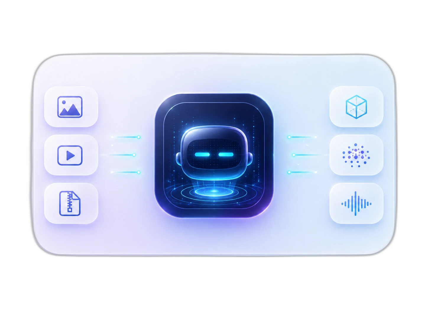 Visualisatie van input die lokaal wordt omgezet naar 3D, splats en audio